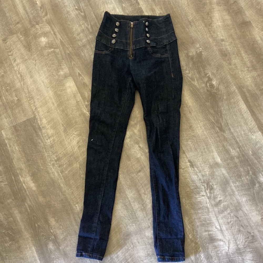 High rise skinny jeans